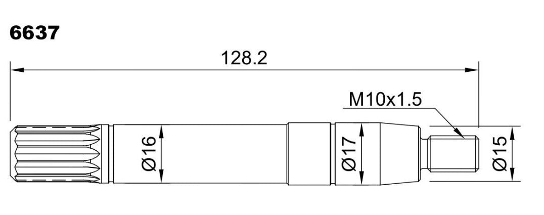 6637-ALBERO POMPA ST849-YM 4JH4 L=128