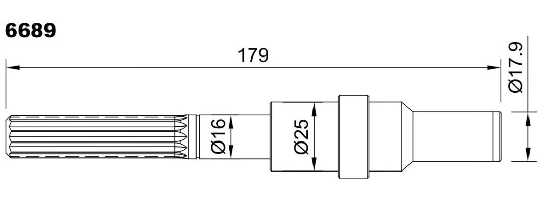 6689-ALBERO POMPA CAT 6.6. L=179