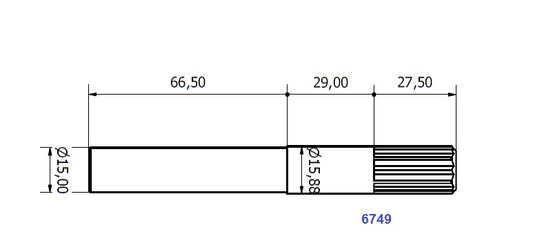 6749-ALBERO POMPA ACL1 L=123