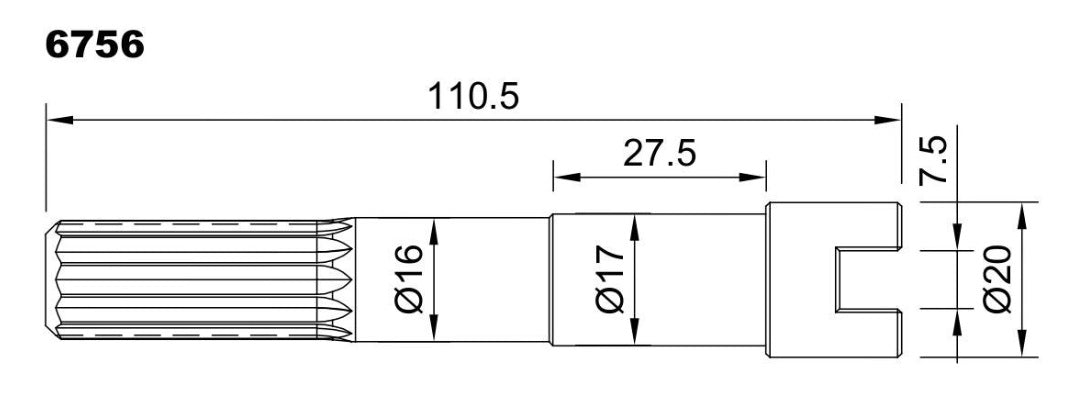 6756-ALBERO POMPA JB 23430-1031 L=110