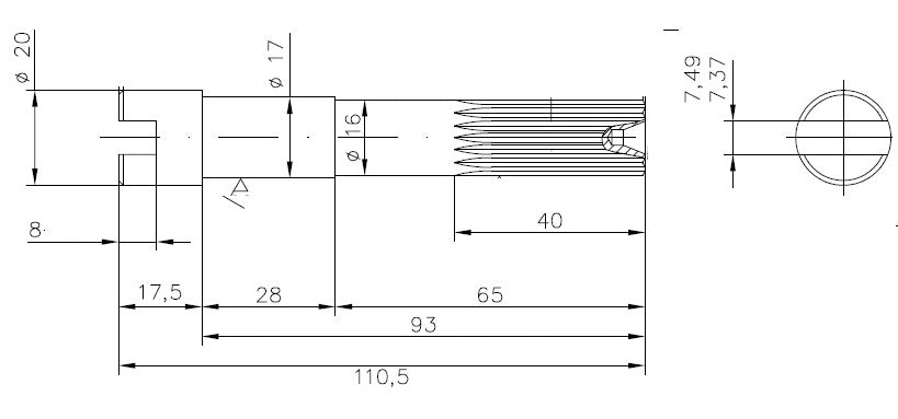 6756-ALBERO POMPA JB 23430-1031 L=110