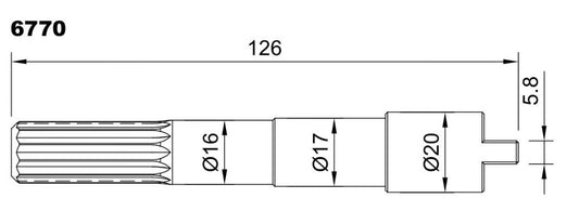 6770-ALBERO POMPA JB 23430-1601 L=126