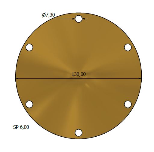 6774-COPERCHIO D.130 SP.6 6 FORI