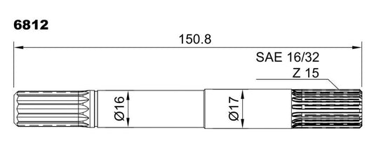 6812-ALBERO POMPA JH 24535-01 L=150.8