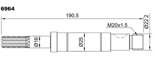 6964-ALBERO POMPA ST 250 L=190.5