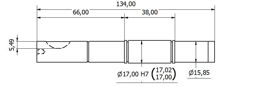7306-ALBERO POMPA SW MOD. L=134