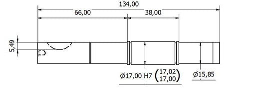 7306-ALBERO POMPA SW MOD. L=134