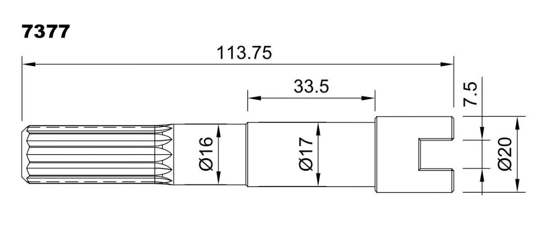7377-ALBERO POMPA JB 23430-10XX L=114