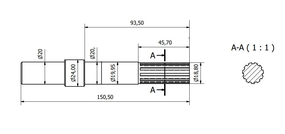 PUMP SHAFT SW25100