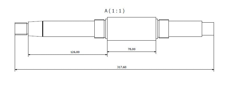 7623-ALBERO POMPA CAT 2 FIL. L=317.6