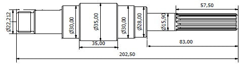 7634-ALBERO POMPA JB 2340-1001 L=202