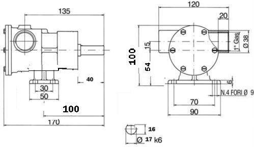 3190-POMPA PM 36/S CON SUPPORTO